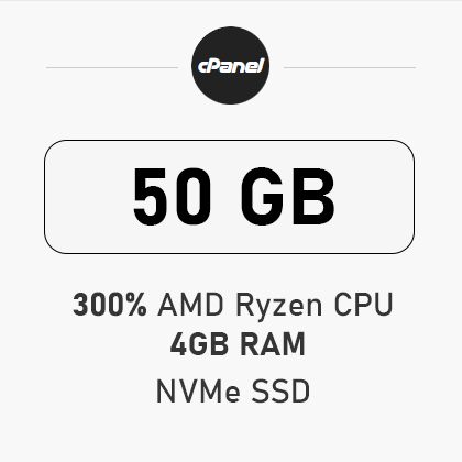 Web hosting - cPanel MAX 50 GB